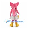 Pink Fox Mascot Costume with White Skirt and Yellow Boots