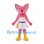 Pink Fox Mascot Costume with White Skirt and Yellow Boots