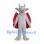 Gray Gargoyle Mascot Costume with Red Wings and Horns