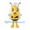 Bee Mascot Costume with White Chef Hat and Clear Wings