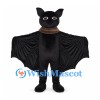 Black Bat Mascot Costume with Wide Pleated Wings