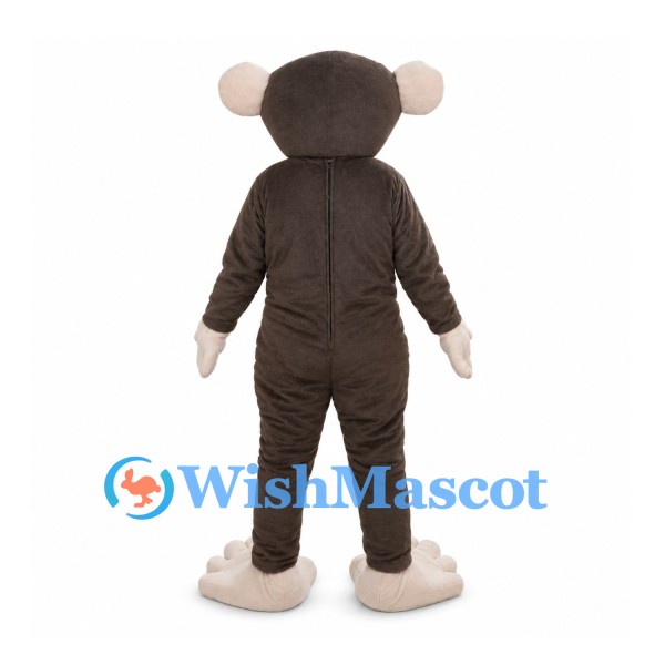 Chimpanzee Mascot Costume with Cream Face and Open Smile