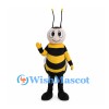 Bee Mascot Costume with Long Antennae and Rounded Striped Body