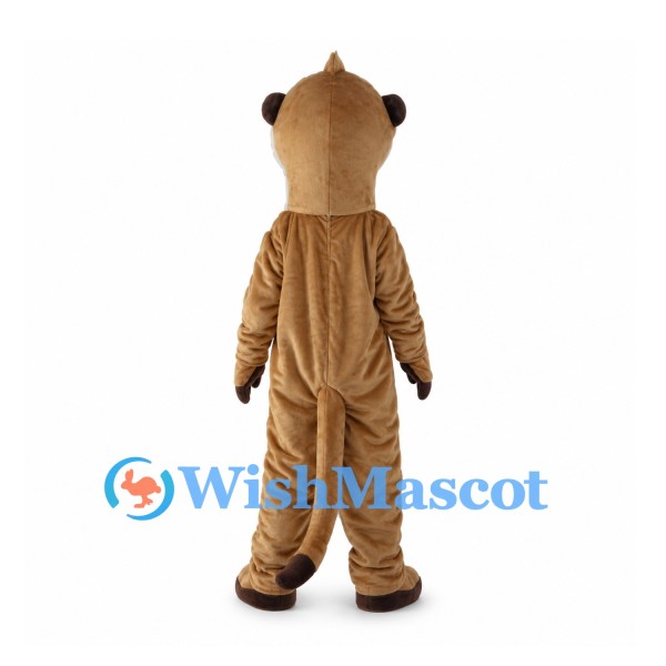 Meerkat Mascot Costume with Tan Body and Long White Chest