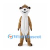 Meerkat Mascot Costume with Tan Body and Long White Chest