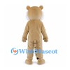 Tan Tiger Mascot Costume with White Cheeks and Striped Tail