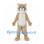 Tan Tiger Mascot Costume with White Cheeks and Striped Tail