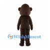 Brown Monkey Mascot Costume with Round Cream Face and Curled Tail