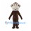 Brown Monkey Mascot Costume with Round Cream Face and Curled Tail