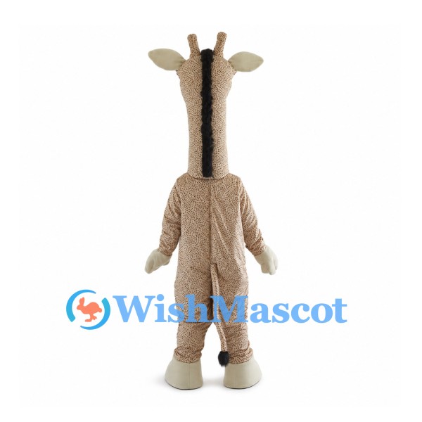 Giraffe Mascot Costume with Long Neck and Tan Spotted Body
