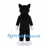 Black and White Cat Mascot Costume with Yellow Eyes