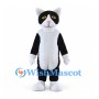 Black and White Cat Mascot Costume with Yellow Eyes