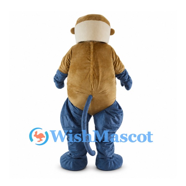 Monkey Mascot Costume with Cream Chest and Blue Arms and Legs