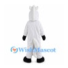 White Unicorn Mascot Costume with Gold Horn and Black Hooves