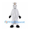 White Unicorn Mascot Costume with Gold Horn and Black Hooves