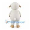 Cream Sheep Mascot Costume with Floppy Ears and Tan Feet