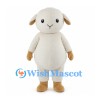 Cream Sheep Mascot Costume with Floppy Ears and Tan Feet