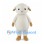 Cream Sheep Mascot Costume with Floppy Ears and Tan Feet