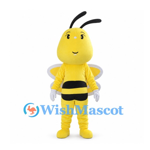 Yellow Bee Mascot Costume with White Edged Wings
