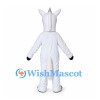 White Unicorn Mascot Costume with Gray Horn and White Mane