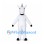 White Unicorn Mascot Costume with Gray Horn and White Mane