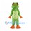 Green Frog Mascot Costume with Red Eyes and Orange Hands