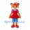 Orange Fox Mascot Costume with Red Dress and Flower Head Bow
