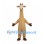 Tan Giraffe Mascot Costume with Long Neck and Spotted Body