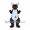 Brown Kangaroo Mascot Costume with Blue Pouch and Joey Detail