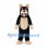 Black Dog Mascot Costume with Tan Belly and Pink Tongue