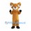 Tan Ram Mascot Costume with Curled Horns and Black Hooves