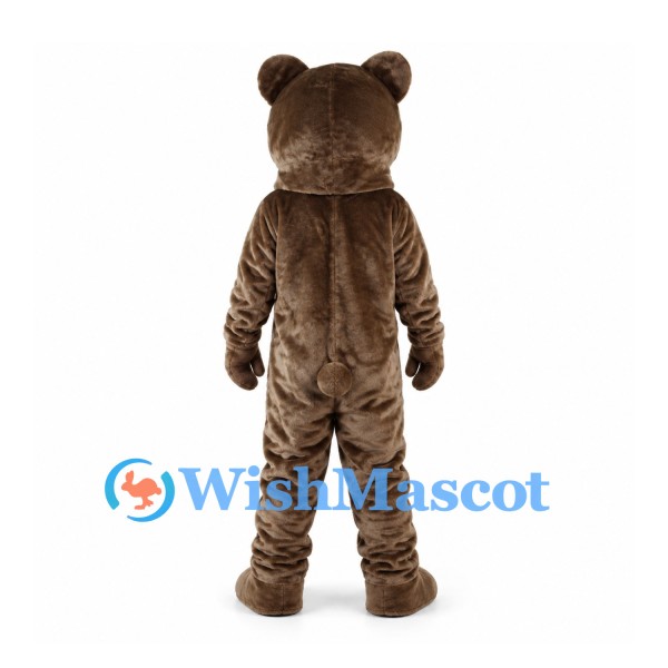 Brown Bear Mascot Costume with Cream Muzzle and Open Smile