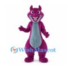 Purple Squirrel Mascot Costume with Blue Belly and Curled Tail