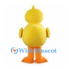 Yellow Duck Mascot Costume with Rounded Body and Orange Feet