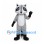 Gray Raccoon Mascot Costume with Black Eye Mask and Ringed Tail
