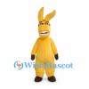 Yellow Donkey Mascot Costume with Long Ears and Tooth Grin