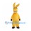 Yellow Donkey Mascot Costume with Long Ears and Tooth Grin