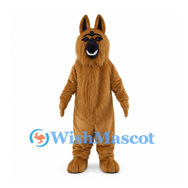 German Shepherd Dog Mascot Costume with Tan Fur and Black Back