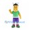 Horse Mascot Costume with Green Shirt and Purple Shorts