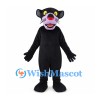 Black Panther Mascot Costume with Pink Muzzle and Yellow Eyes