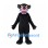 Black Panther Mascot Costume with Pink Muzzle and Yellow Eyes