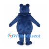 Blue Frog Mascot Costume with Rounded Belly and Red Mouth