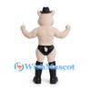 Pig Wrestler Mascot Costume with Muscle Body and Black Boots