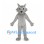 Gray Wolf Mascot Costume with White Belly and Pointed Ears