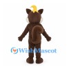 Brown Squirrel Mascot Costume with Yellow Hair Tuft and Bushy Tail