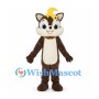 Brown Squirrel Mascot Costume with Yellow Hair Tuft and Bushy Tail