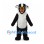 Black and White Dog Mascot Costume with Brown Muzzle
