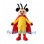 Superhero Mouse Mascot Costume with Yellow Suit and Red Cape