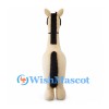 Cream Horse Mascot Costume with Long Neck and Black Mane