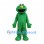 Green Furry Monster Mascot Costume with Yellow Nose and Big Smile
